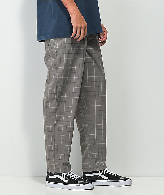 Brixton Cinch Taper Plaid Grey Pants