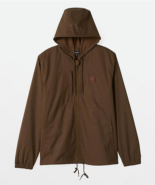 Brixton Claxton Beta Zip Brown Windbreaker Jacket