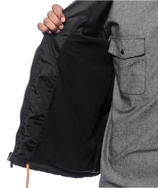 Brixton Claxton Black Hooded Windbreaker