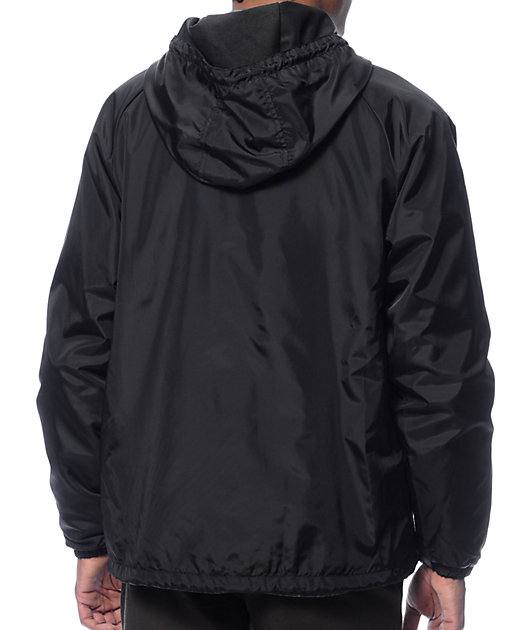 Brixton Claxton Black Hooded Windbreaker