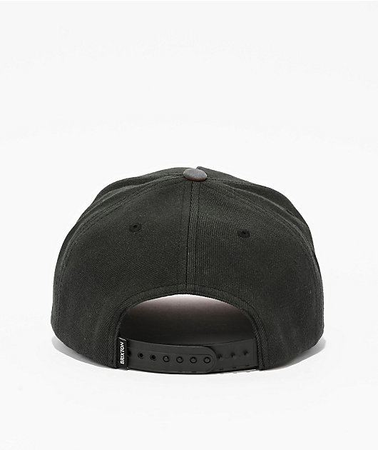 Brixton Crest Black & Brown Netplus Snapback Hat