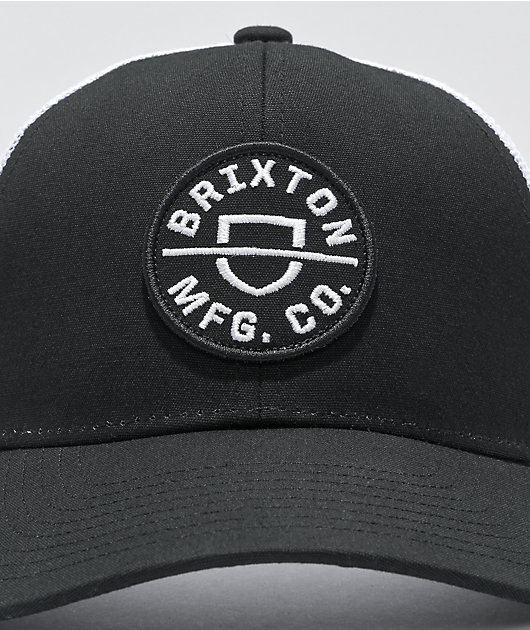 Brixton Crest Black & White Mesh Baseball Hat