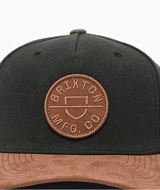 Brixton Crest Black & Brown Netplus® Snapback Hat | Zumiez