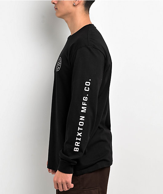 Brixton Crest Black Long Sleeve T-Shirt | Zumiez