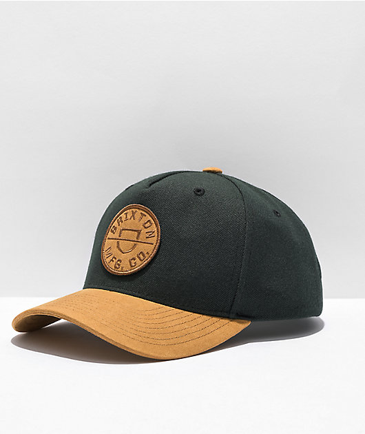 Brixton Crest Caramel & Black Snapback Hat | Zumiez