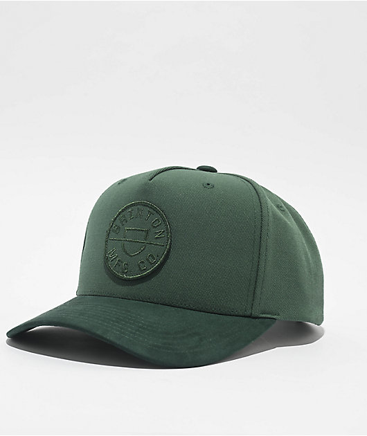 Brixton Crest Deep Forest Green Snapback Hat | Zumiez