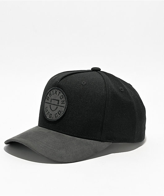 Brixton Crest Netplus Black Snapback Hat