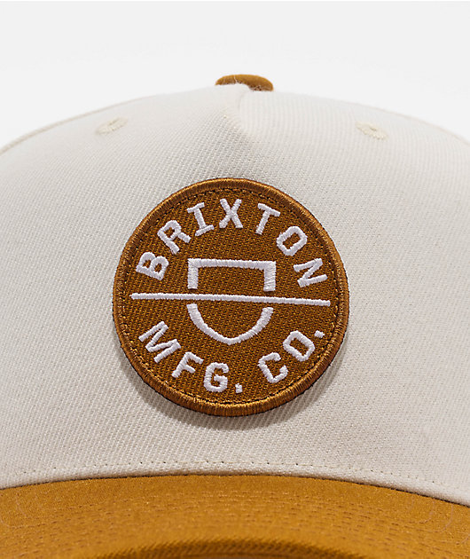 Brixton Crest Netplus Copper & Off-White Snapback Hat