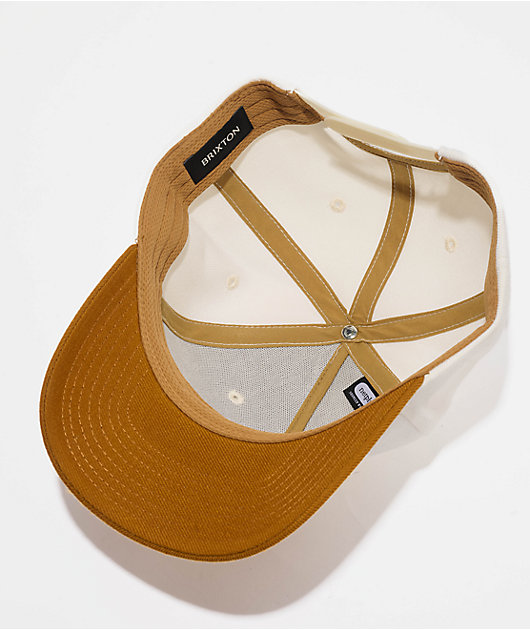 Brixton Crest Netplus Copper & Off-White Snapback Hat