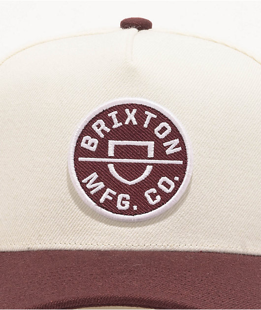 Brixton Crest Port & Off White Netplus Snapback Hat