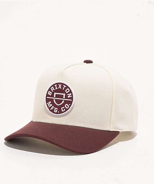 Brixton Crest Port & Off White Netplus Snapback Hat | Zumiez