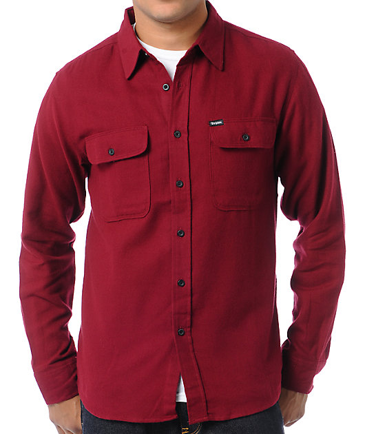 solid red flannel shirt