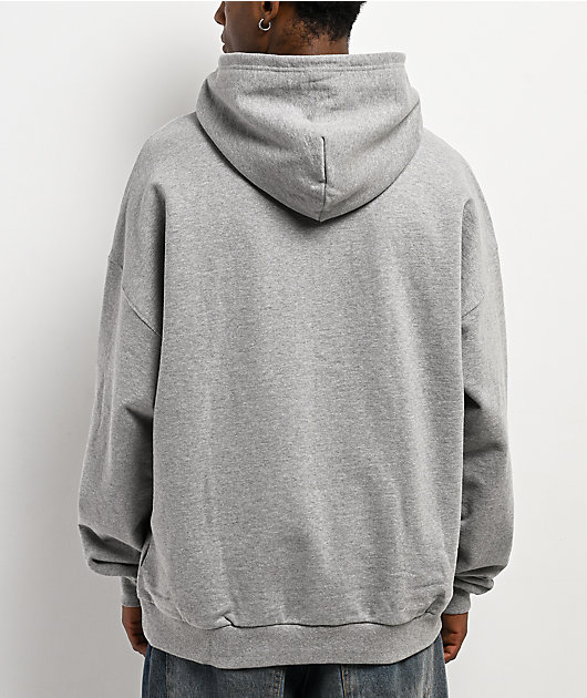 Brixton Flames Gunmetal Heather Oversized Hoodie | Zumiez