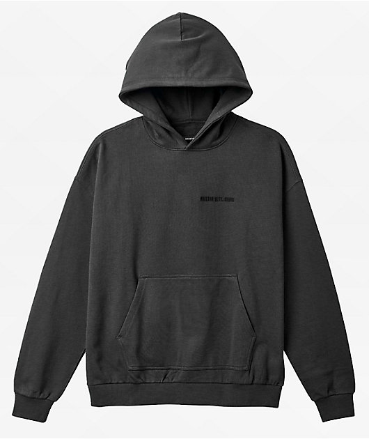 Brixton Heavyweight Oversized Black Hoodie Zumiez