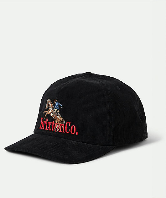 Brixton Inwood Black Corduroy Snapback Hat | Zumiez
