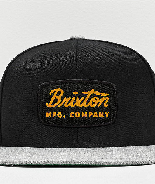 Brixton Jolt Black & Grey Snapback Hat