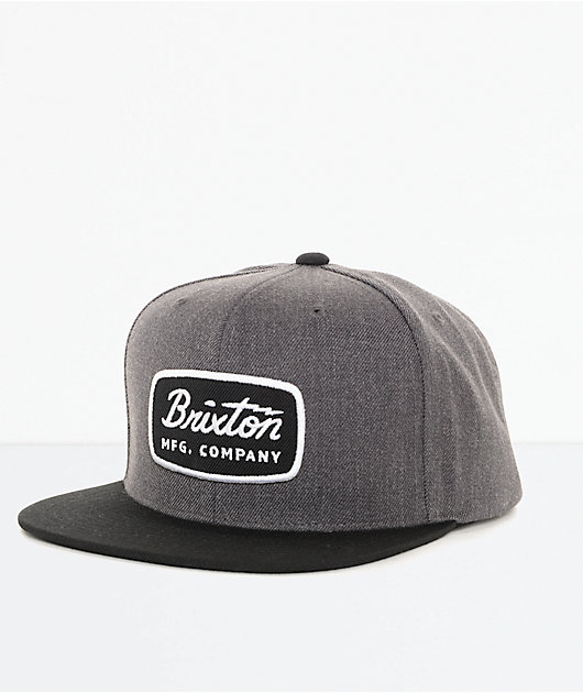 Brixton Jolt Charcoal & Black Snapback Hat