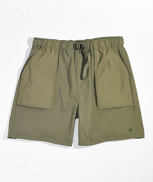 Brixton Jupiter Service Olive Green Elastic Shorts