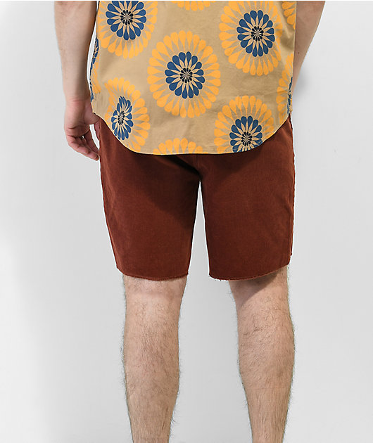 Brixton Madrid II Maroon Shorts de pana