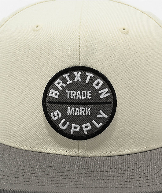 Brixton Oath III Charcoal & Off White Snapback Hat