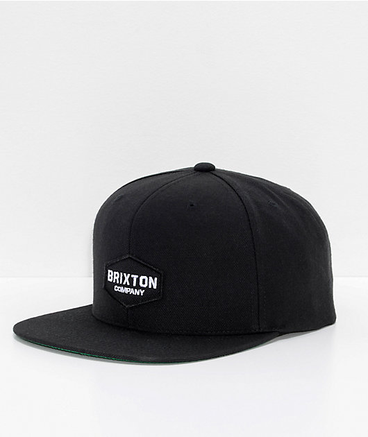Brixton Obtuse II Black Snapback Hat