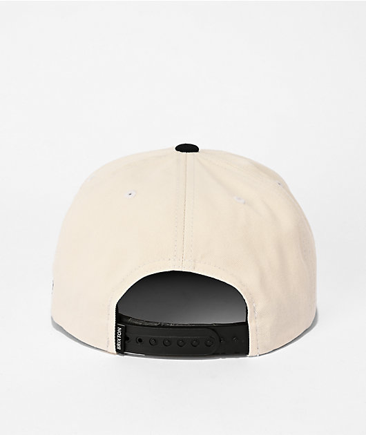 Brixton Predator Off White & Black Snapback Hat