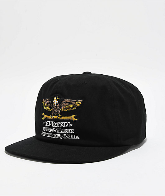 Brixton イーグル刺繍 Repair Snapback Cap Brixton Repair Black Snapback Hat | Zumiez