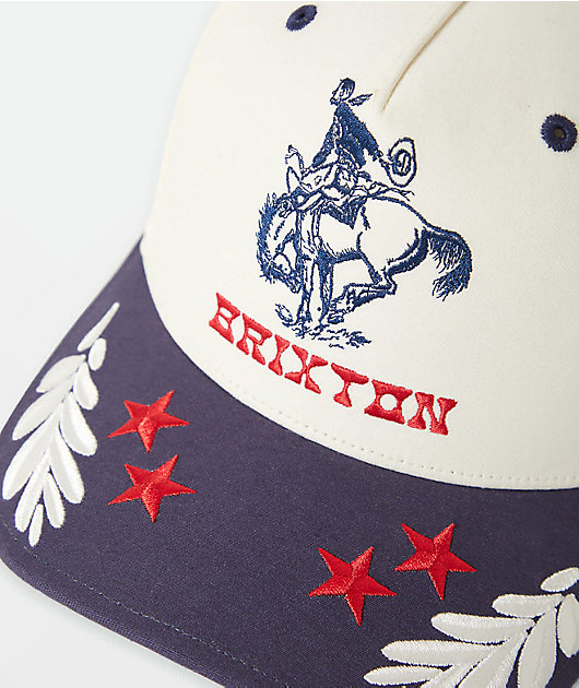 Brixton Rodeo Netplus® Natural & Navy Snapback Hat