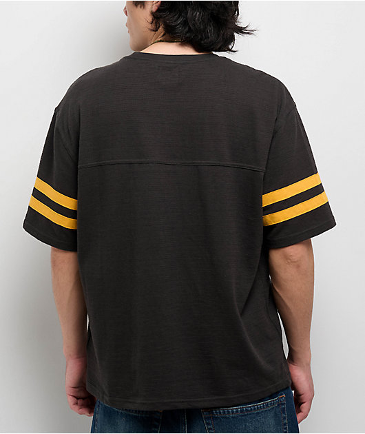 Brixton Vintage Washed Black & Ray Flower Mesh Football Jersey