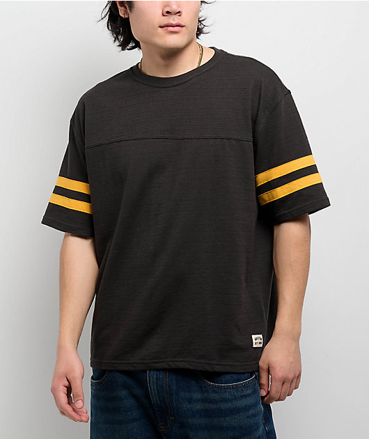 Brixton Vintage Washed Black & Ray Flower Mesh Football Jersey