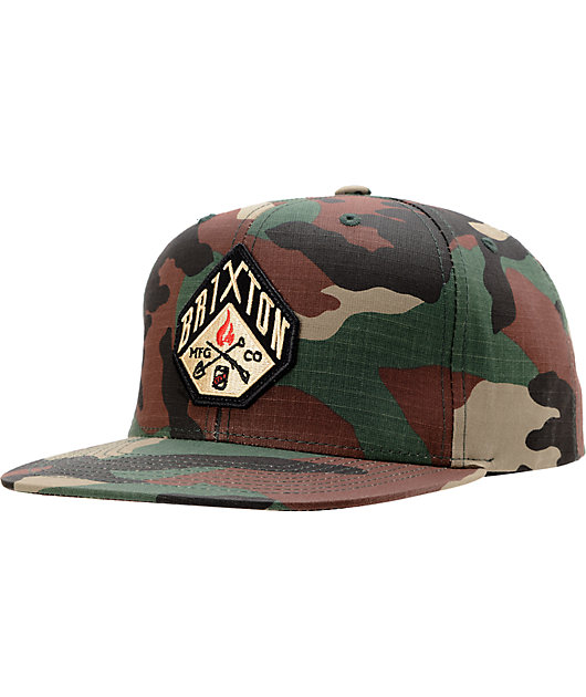 brixton camo snapback