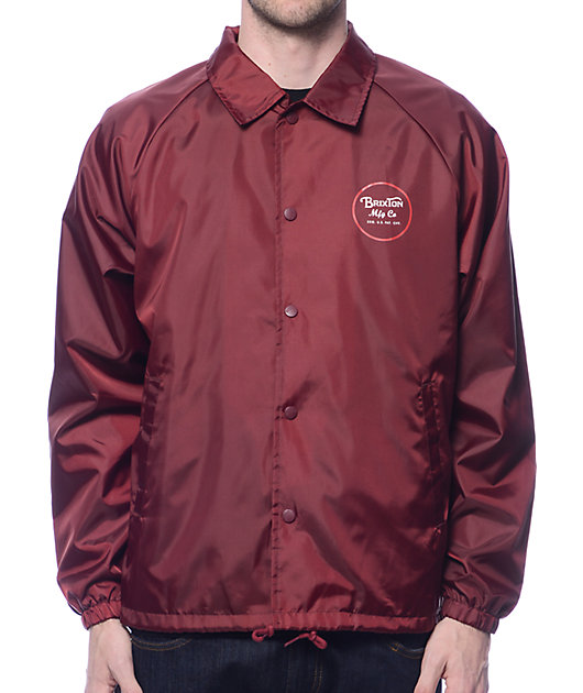 coach jacket maroon