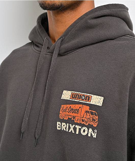 Brixton x 76 Chopped Grey Boxy Crop Hoodie