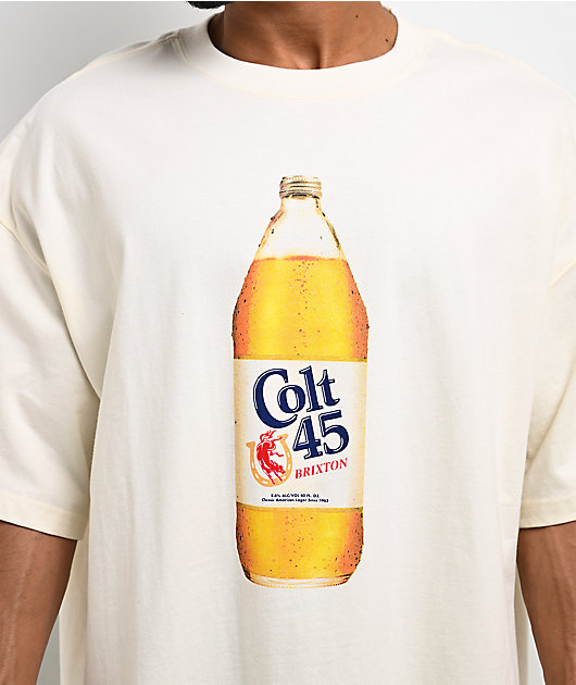 Brixton x Colt 45 Forty Oz Beige Oversized T-Shirt