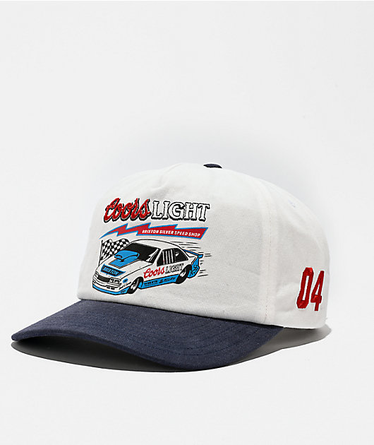 Brixton x Coors Blower White & Navy NetPlus® Snapback Hat