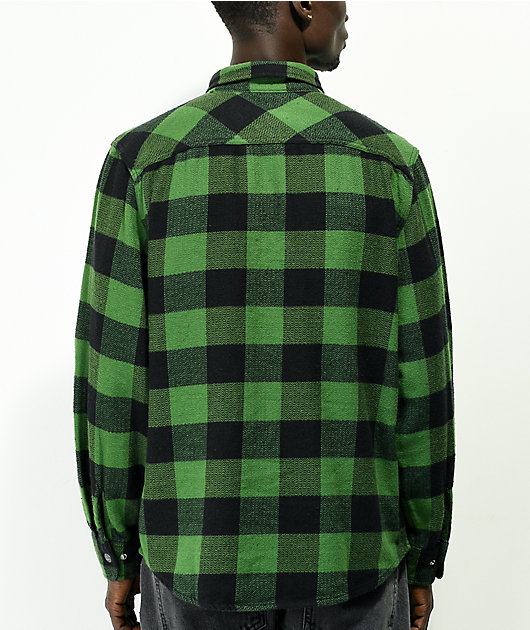Brixton x Coors Bowery Green Plaid Flannel Shirt