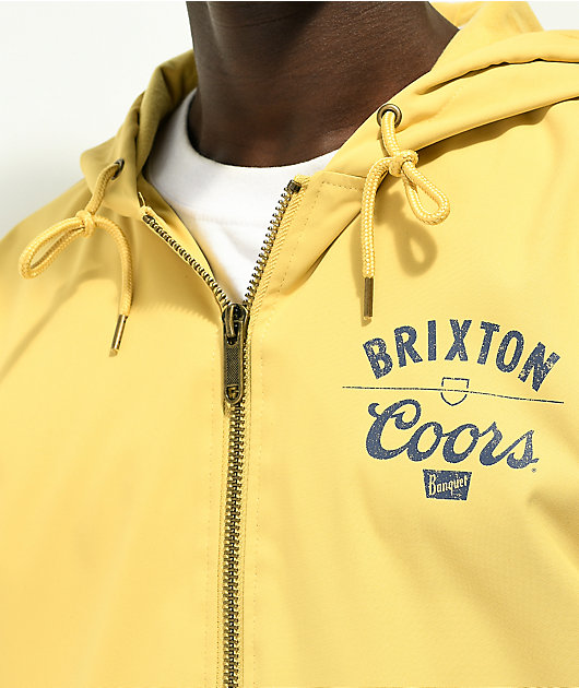 Brixton x Coors Claxton Beige Hooded Zip Jacket