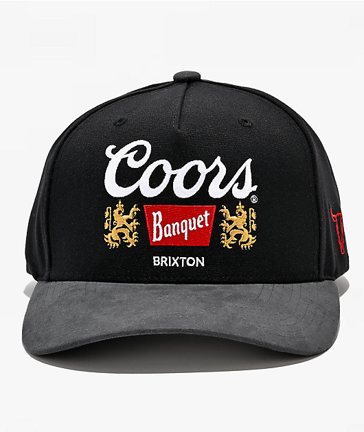 Brixton x Coors Griffen 3 Black Snapback Hat