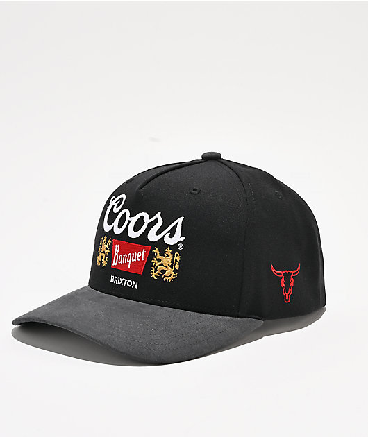 Brixton x Coors Griffen 3 Black Snapback Hat