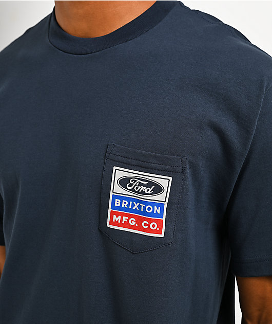 Brixton x Ford Service Dept. Navy Pocket T-Shirt