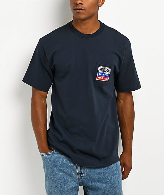 Brixton x Ford Service Dept. Navy Pocket T-Shirt
