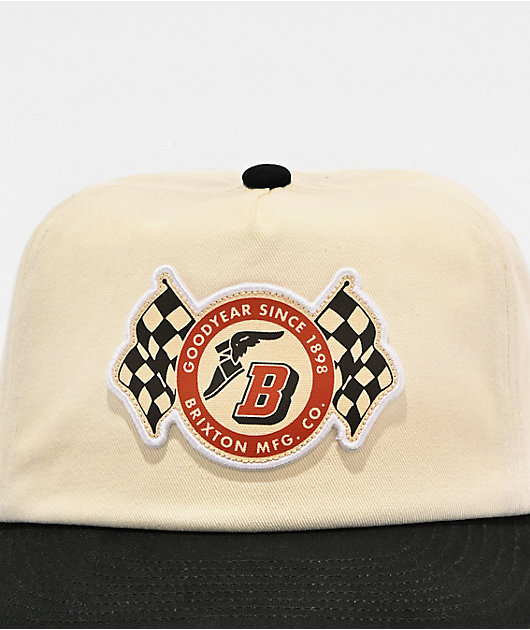 Brixton x Goodyear Speed White & Black Snapback Hat