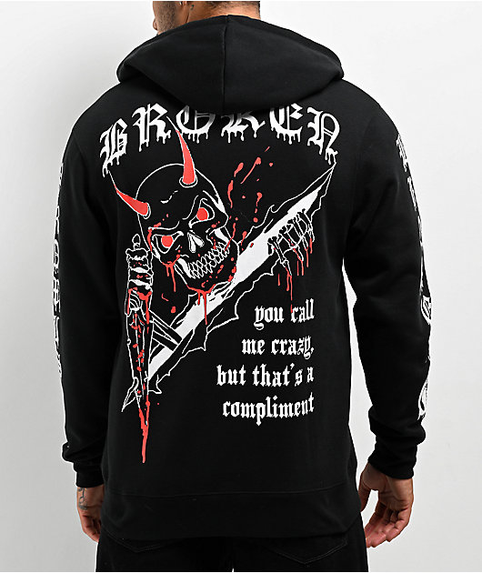 【ANTHEM A】BROKEN CRACK PRINT ZIP SWEAT Independent PRM90HTZ Zip Hoodie with Thumbholes | Grandstand