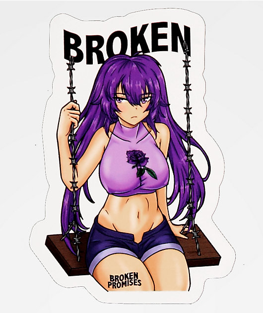Broken Promises Anime Girl pegatina