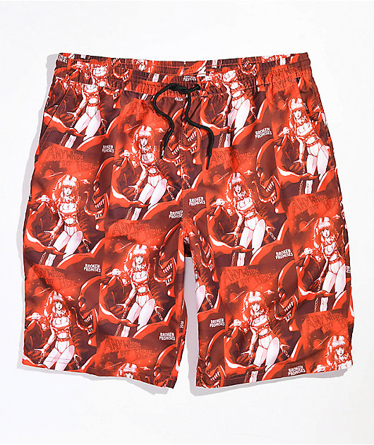 Broken Promises Anywhere But Here Board shorts rojos