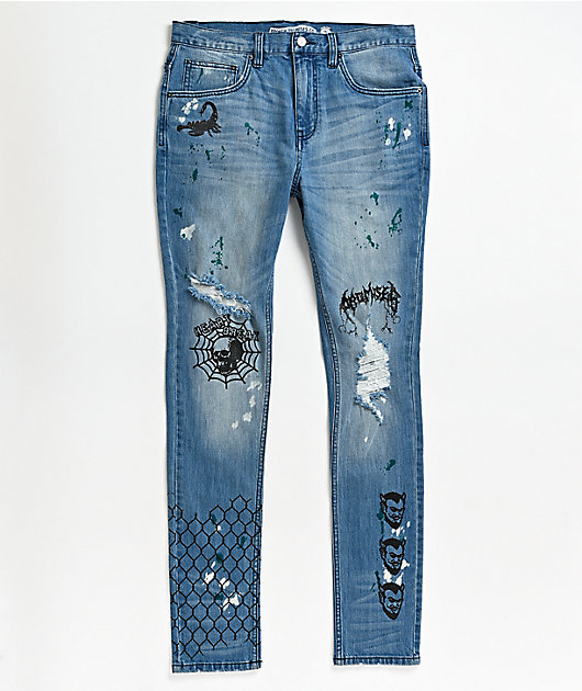 Broken Promises Bad Habits Splatter Denim Jeans