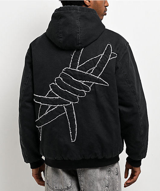 ジャケット・アウター jj GADID ANONIEM BAMBI / BLACK FREE Broken Promises Barbed Black Wash Hooded Denim Jacket | Zumiez
