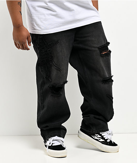 Broken Promises Barbed Black Wash Jeans