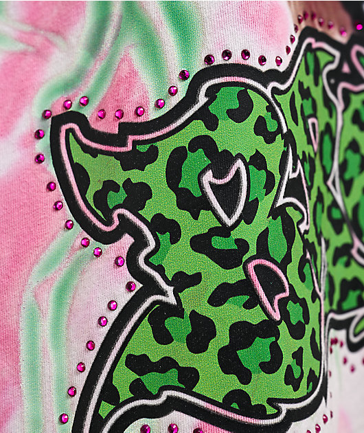 Broken Promises Barking Dead Pink Oversized Tie Dye T-Shirt