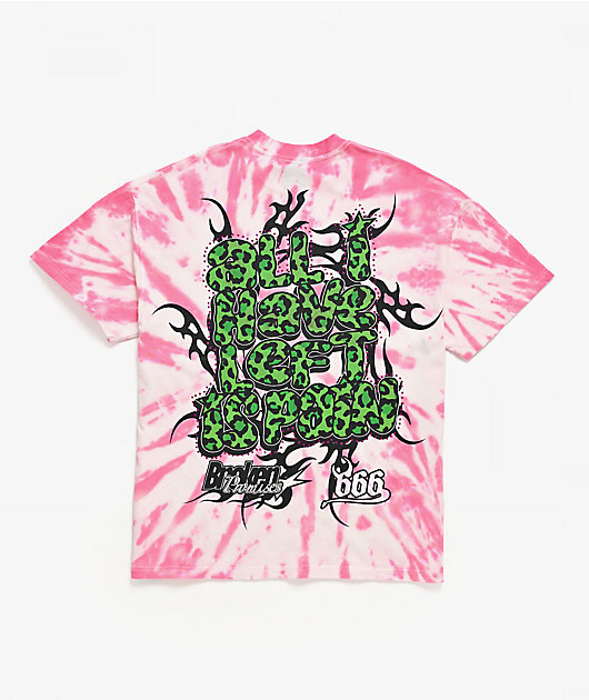 Broken Promises Barking Dead Pink Oversized Tie Dye T-Shirt